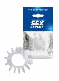 Эластичное эрекционное кольцо с шариками и лучами - Sex Expert - в Махачкале купить с доставкой