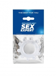 Прозрачное эрекционное кольцо со стимулирующими шариками - Sex Expert - в Махачкале купить с доставкой