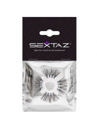 Эластичное эрекционное кольцо с черными «ресничками» - Sextaz - в Махачкале купить с доставкой
