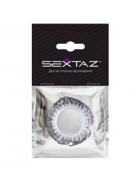 Эластичное эрекционное колечко с черными «ресничками» - Sextaz - в Махачкале купить с доставкой