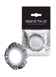 Эластичное эрекционное колечко с черными «ресничками» - Sextaz - в Махачкале купить с доставкой