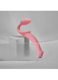 Розовый безремневой страпон Strap-on-me Semi-Realistic Bendable Strap-On size XL - Strap-on-me - купить с доставкой в Махачкале