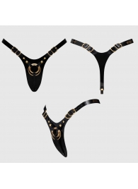Черный пояс для фиксации насадок Strap-On-Me Leatherette Harness Fabulous - Strap-on-me - купить с доставкой в Махачкале
