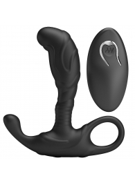 Черный изогнутый массажёр простаты с вибрацией и пультом ДУ - Baile - в Махачкале купить с доставкой