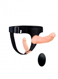 Женский страпон с 2 насадками, вибрацией и пультом ДУ - Erowoman-Eroman - купить с доставкой в Махачкале