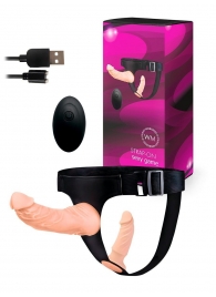 Женский страпон с 2 насадками, вибрацией и пультом ДУ - Erowoman-Eroman - купить с доставкой в Махачкале