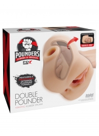 Телесный мастурбатор с вибрацией Double Pounder Vibrating Squeeze Stroker - Pipedream - в Махачкале купить с доставкой
