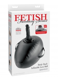 Черный надувной мяч с платформой для фиксации дилдо Body Dock Inflatable Love Ball - Pipedream - купить с доставкой в Махачкале