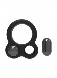 Черное эрекционное кольцо с утяжелителями Cockring Dual Weight - Dream Toys - в Махачкале купить с доставкой