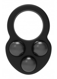 Черное эрекционное кольцо с утяжелителями - Dream Toys - в Махачкале купить с доставкой