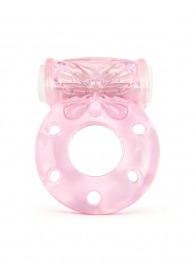 Розовое эрекционное виброкольцо с бабочкой - 1137 - в Махачкале купить с доставкой