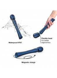 Синий вибромассажёр с насадками Man.wand Edgy - Manwan - в Махачкале купить с доставкой