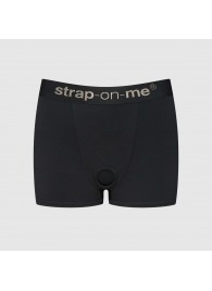 Черные трусики-боксеры для фиксации насадок Strap-on-me Harness Lingerie Allure - size XS - Strap-on-me - купить с доставкой в Махачкале