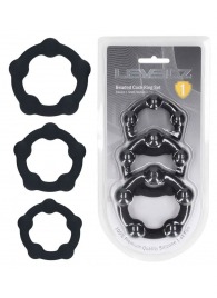 Набор из 3 эрекционных колец Beaded Silicone Cockring Set - Shots Media BV - в Махачкале купить с доставкой