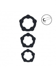 Набор из 3 эрекционных колец Beaded Silicone Cockring Set - Shots Media BV - в Махачкале купить с доставкой