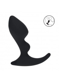 Черная анальная пробка для массажа простаты Double Ripple Silicone Prostate Massager - Shots Media BV - в Махачкале купить с доставкой