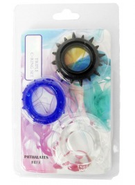 Набор из 3 эрекционных колец разного цвета и рельефа - Boys of Toys - в Махачкале купить с доставкой