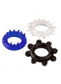 Набор из 3 эрекционных колец разного цвета и рельефа - Boys of Toys - в Махачкале купить с доставкой