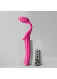 Ярко-розовый безремневой страпон Strap-on-me Vibrating Bendable Strap-On size M - Strap-on-me - купить с доставкой в Махачкале