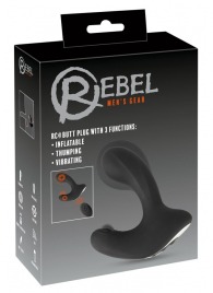 Черная анальная вибропробка с функцией расширения RC Butt Plug with 3 functions - Orion - в Махачкале купить с доставкой