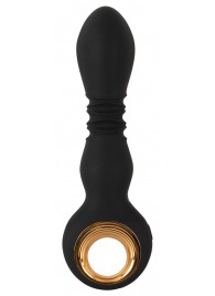 Черный вибратор с мощной поступательной стимуляцией Strong Thrusting Vibrator - Orion