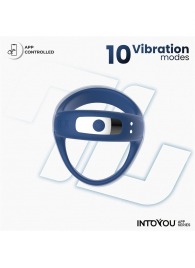 Синее интерактивное эрекционное виброкольцо Rank - Intoyou - в Махачкале купить с доставкой