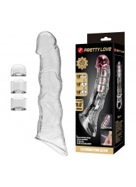 Прозрачный фаллоудлинитель с 3 вставками - 28 см. - Baile - в Махачкале купить с доставкой