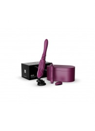 Фиолетовая секс-машина с функцией нагрева, насадками и присоской Sesh - Zalo - купить с доставкой в Махачкале