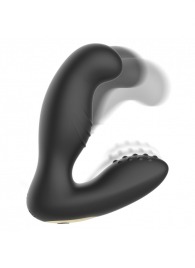 Черный вибромассажер простаты с ротацией и пультом ДУ - Ibiza - в Махачкале купить с доставкой