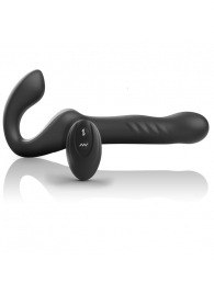 Черный безремневой страпон с вибрацией и возвратно-поступательными движениями - 24 см. - Ibiza - купить с доставкой в Махачкале