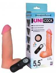 Фаллическая насадка Харнесс UNICOCK 5,5  с вибрацией - 17 см. - LOVETOY (А-Полимер) - купить с доставкой в Махачкале