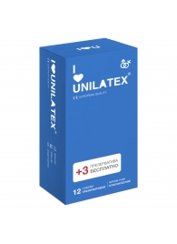 Классические презервативы Unilatex Natural Plain - 12 шт. + 3 шт. в подарок - Unilatex - купить с доставкой в Махачкале