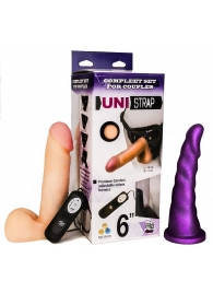 Вибрострапон с двумя насадками UniStrap - 18 и 18 см. - LOVETOY (А-Полимер) - купить с доставкой в Махачкале