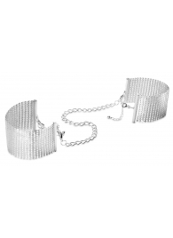 Серебристые наручники-браслеты Desir Metallique Handcuffs - Bijoux Indiscrets - купить с доставкой в Махачкале