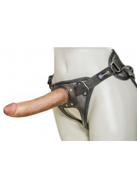 Насадка-фаллоимитатор на кожаных трусиках Harness Ultra Realistic 7  - 18 см. - LOVETOY (А-Полимер) - купить с доставкой в Махачкале