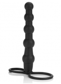 Насадка на пенис для двойного проникновения Silicone Beaded Double Rider - 14 см. - California Exotic Novelties - в Махачкале купить с доставкой