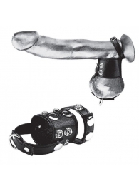 Утяжка на пенис и мошонку Cock Ring With 1.5  Ball Stretcher And Optional Weight Ring - BlueLine - купить с доставкой в Махачкале