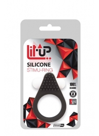 Чёрное эрекционное кольцо LIT-UP SILICONE STIMU RING 1 BLACK - Dream Toys - в Махачкале купить с доставкой