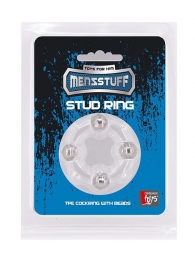 Эрекционное кольцо с 4 бусинами MENZSTUFF STUD RING CLEAR - Dream Toys - в Махачкале купить с доставкой