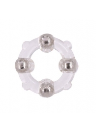 Эрекционное кольцо с 4 бусинами MENZSTUFF STUD RING CLEAR - Dream Toys - в Махачкале купить с доставкой