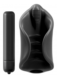 Чёрный мастурбатор Vibrating Silicone Stimulator с вибрацией - Pipedream - в Махачкале купить с доставкой