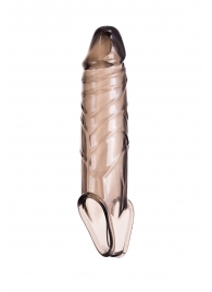 Дымчатая фаллическая насадка с подхватом и закрытой головкой - 16,2 см. - ToyFa - в Махачкале купить с доставкой