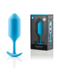 Голубая пробка для ношения B-vibe Snug Plug 3 - 12,7 см. - b-Vibe