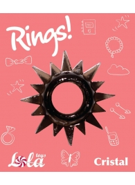 Чёрное эрекционное кольцо Rings Cristal - Lola Games - в Махачкале купить с доставкой