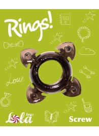 Чёрное эрекционное кольцо Rings Screw - Lola Games - в Махачкале купить с доставкой