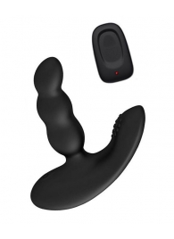 Черный силиконовый стимулятор простаты Levett Nitoc с пультом ДУ - Levett - в Махачкале купить с доставкой