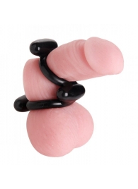 Двойное эрекционное кольцо Dual Stretch To Fit Cock and Ball Ring - XR Brands - в Махачкале купить с доставкой