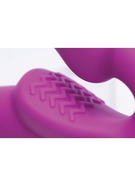 Ярко-розовый безремневой вибрострапон Evoke Vibrating Strapless Silicone Strap-on Dildo - XR Brands - купить с доставкой в Махачкале