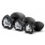 Набор из 3 черных пробок с прозрачным кристаллом-сердечком Bling Plugs Training Kit - Blush Novelties - купить с доставкой в Махачкале