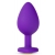 Фиолетовая анальная пробка Bling Plug Large с золотистым стразом - 9,5 см. - Blush Novelties - купить с доставкой в Махачкале